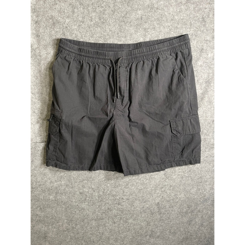 No Boundaries Mens Cargo Shorts Dark Gray Elastic Waist Drawstring Size L 36-38